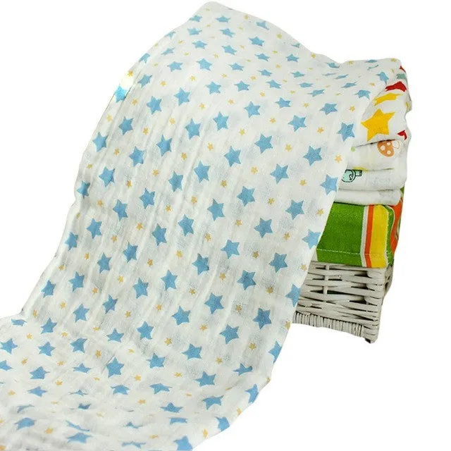 Y16 Newborn Baby Swaddling Blanket Infant Cotton Comfortable Muslin Swaddle Towel 120*120cm