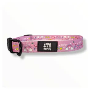 Zelda and Harley Pink Pawer Collar