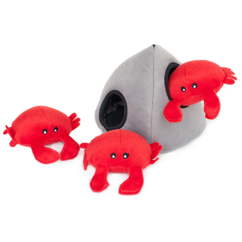 ZippyPaws Burrow Crab 'N Rock Dog Toy