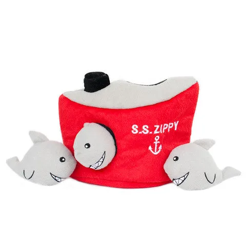 ZippyPaws Burrow Shark 'n Ship Dog Toy